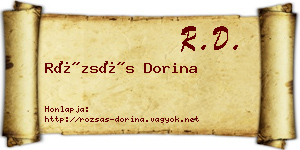 Rózsás Dorina névjegykártya